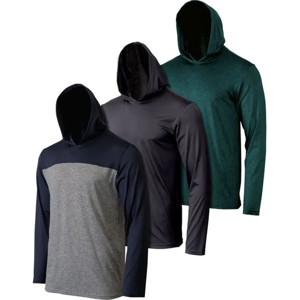 3-Pack: Men's Moisture Wicking Lightweight Hoodies