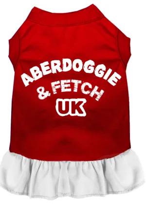 Aberdoggie Uk Screen Print Dress Red With White Lg