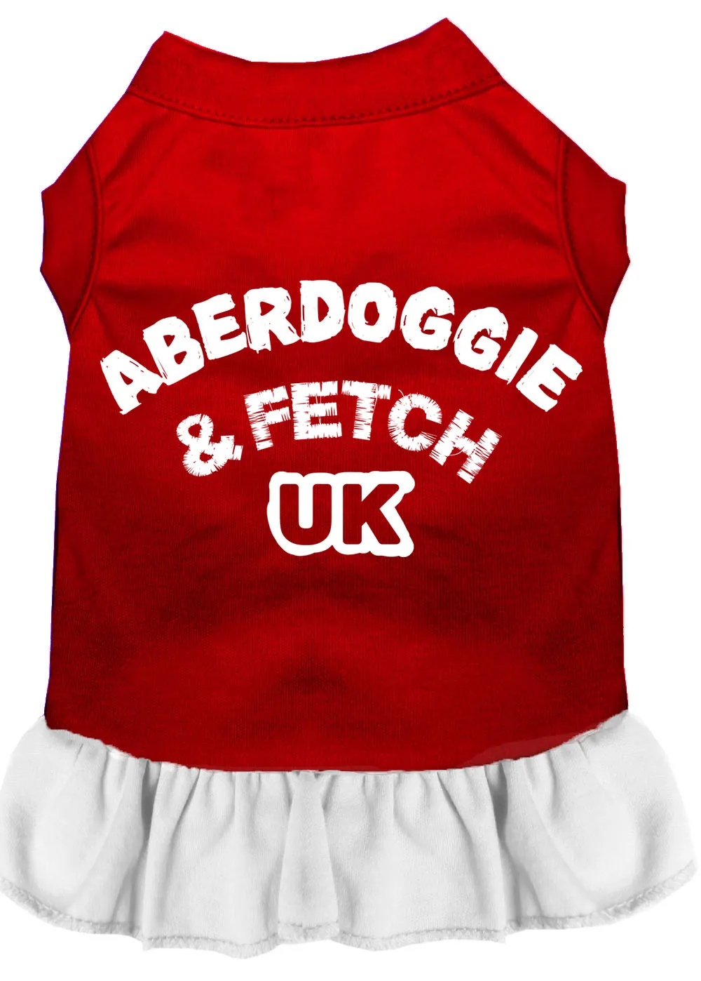 Aberdoggie Uk Screen Print Dress Red With White Lg