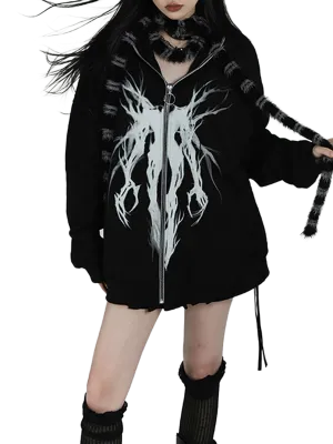 'Banshee' Abstract Full Zip Hoodie
