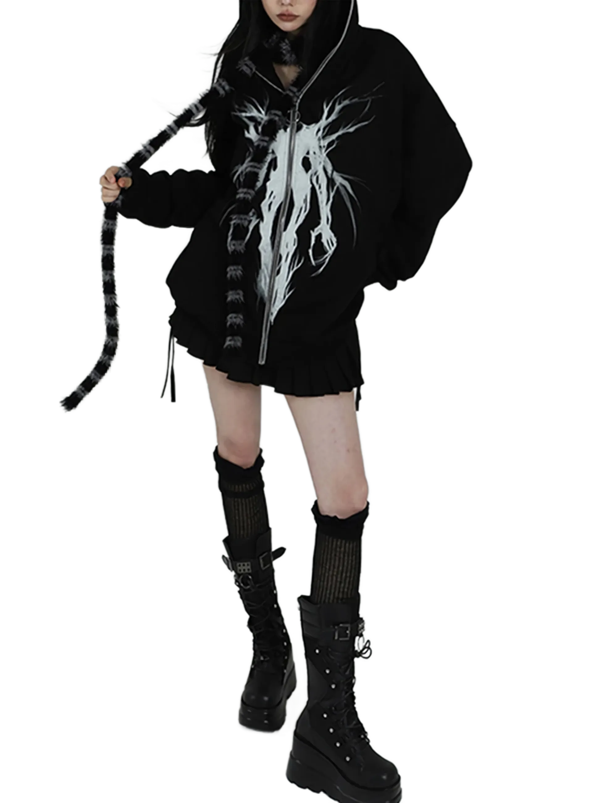 'Banshee' Abstract Full Zip Hoodie