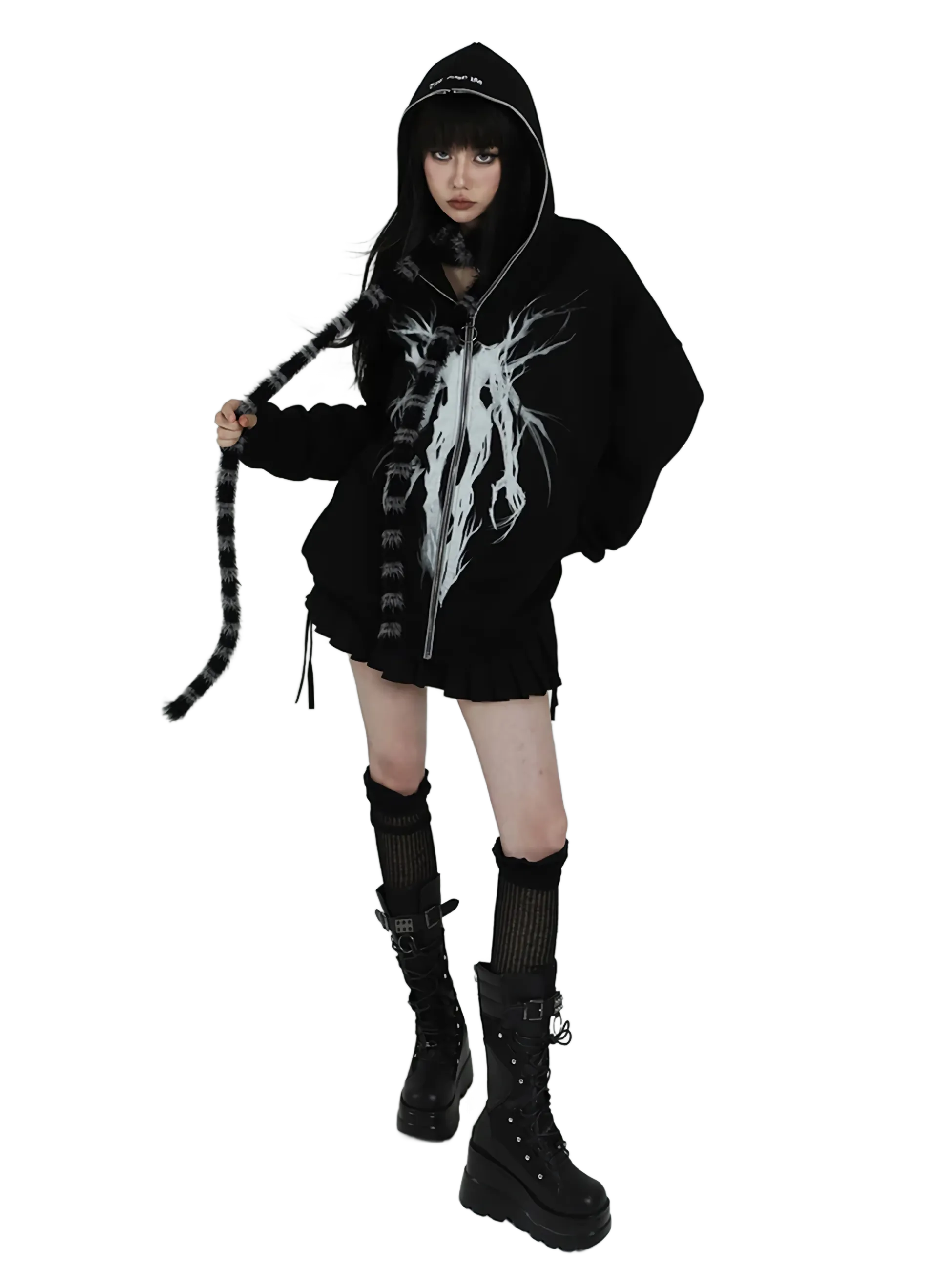 'Banshee' Abstract Full Zip Hoodie