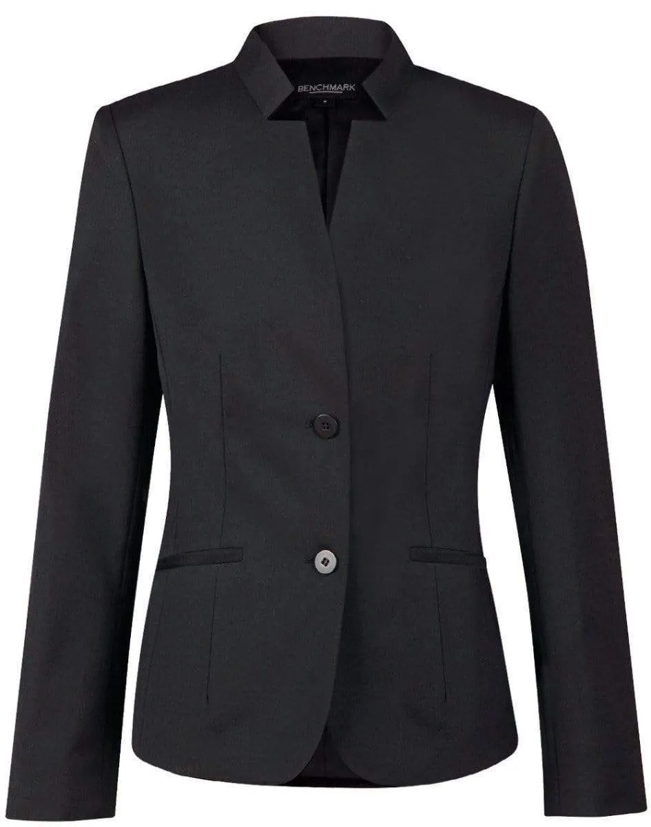 BENCHMARK Ladies’ Wool Blend Stretch Reverse Lapel Jacket M9202