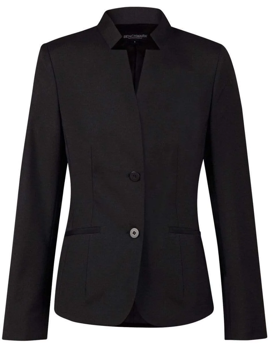 BENCHMARK Ladies’ Wool Blend Stretch Reverse Lapel Jacket M9202