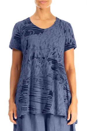 Blue Nova Serenity Cotton Jersey Tunic Top