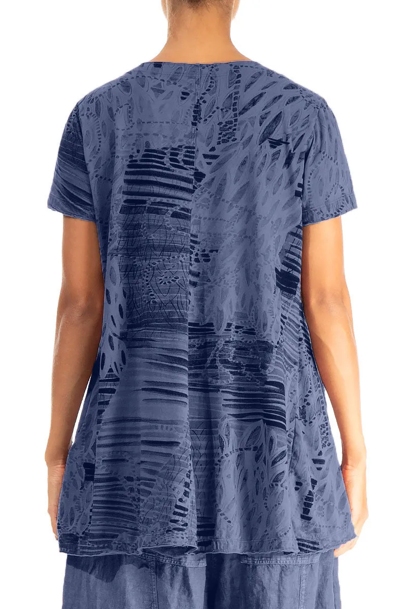 Blue Nova Serenity Cotton Jersey Tunic Top
