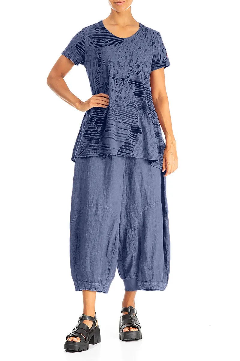 Blue Nova Serenity Cotton Jersey Tunic Top