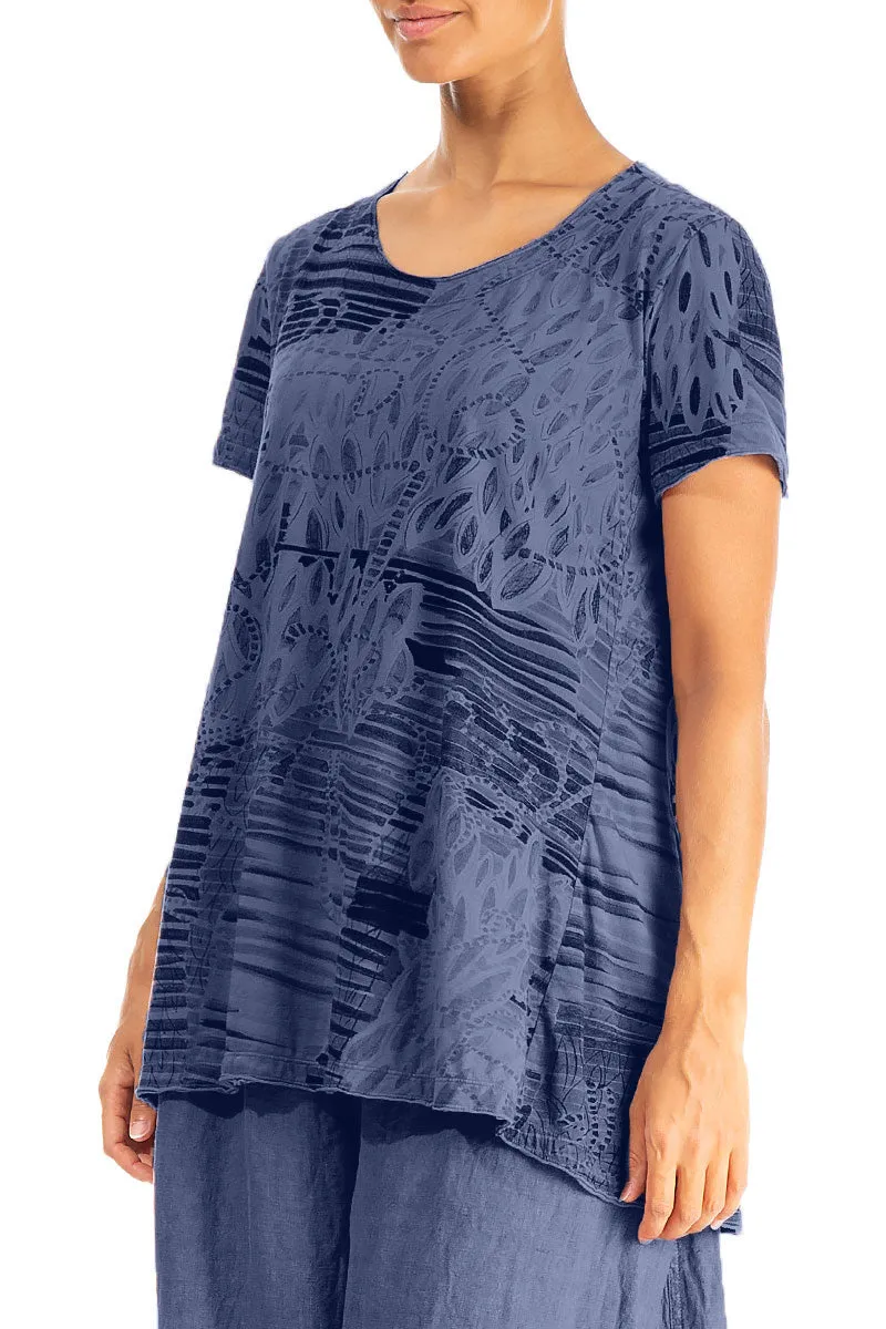 Blue Nova Serenity Cotton Jersey Tunic Top
