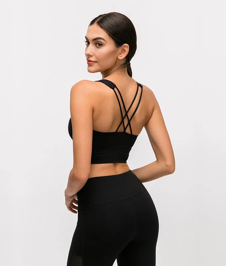 Breathable Quick Dry Cross Back Sports Bra