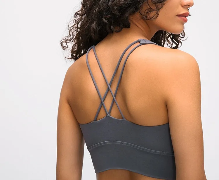 Breathable Quick Dry Cross Back Sports Bra
