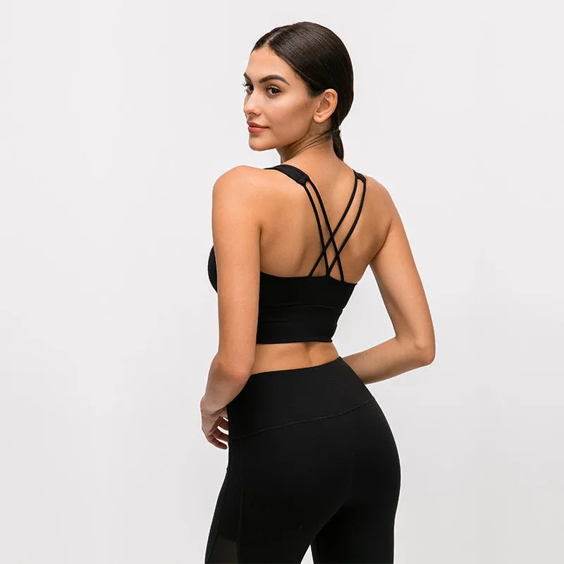 Breathable Quick Dry Cross Back Sports Bra