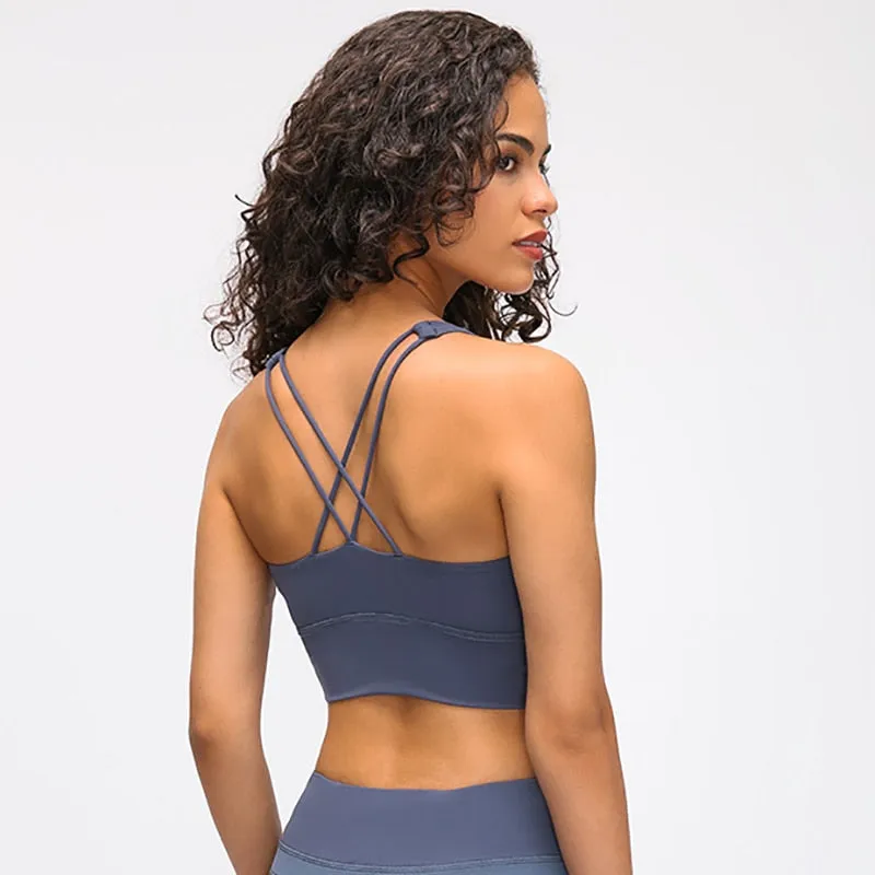 Breathable Quick Dry Cross Back Sports Bra