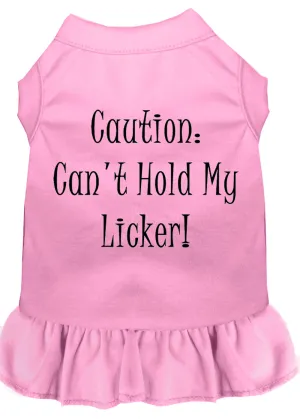 Can't Hold My Licker Screen Print Dress Light Pink Xl