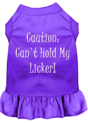 Can't Hold My Licker Screen Print Dress Purple Xs