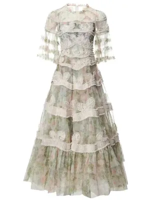 Chantal Mesh Spliced Elegant Dress