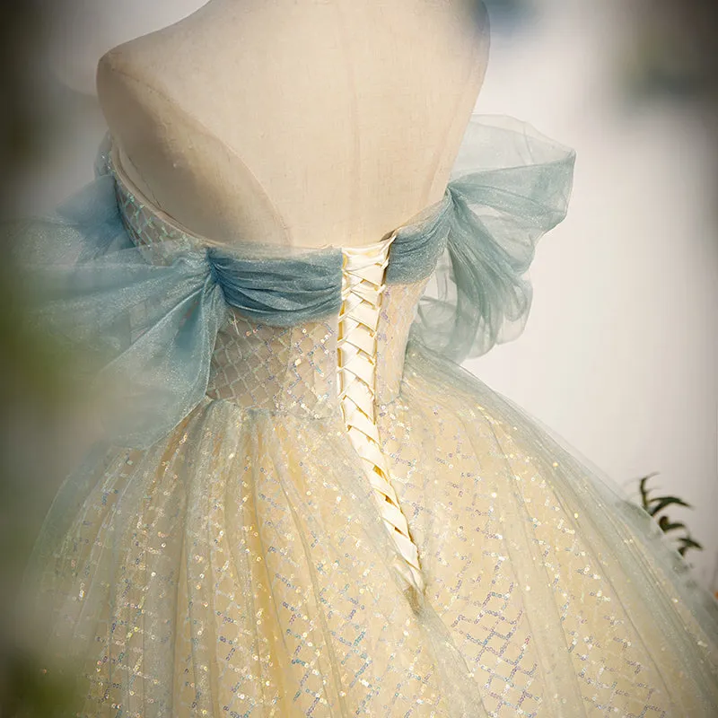 Chic Off-the-shoulder Ball Gown Sweetheart Elegant Princess Dress Evening Dress #LOP282