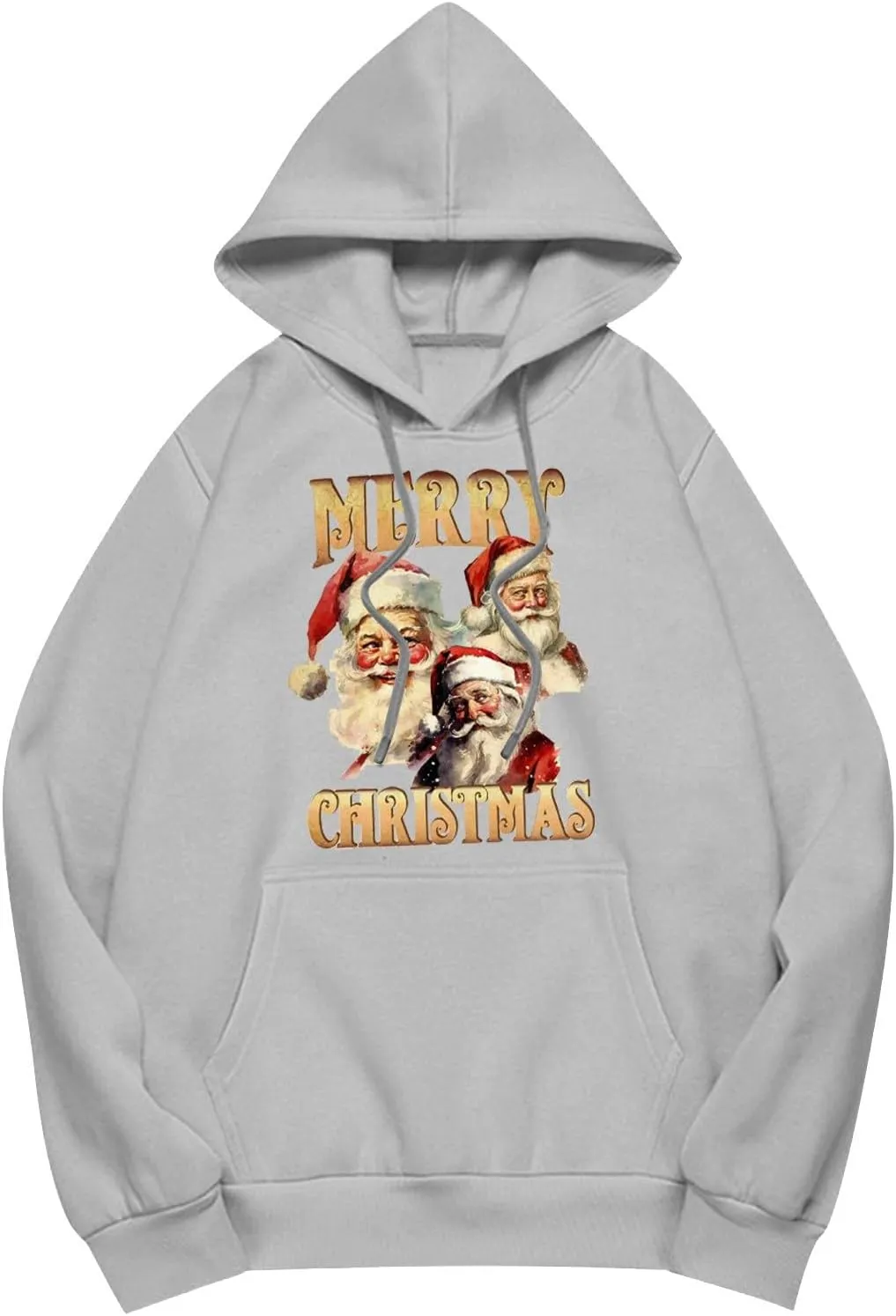 Christmas Oversized Hoodies For Women Trendy Winter Sweatshirts Drop Shoulder Drawstring Pullover Hoodie With Pocket
