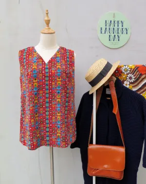 Cody Cooie | Vintage 1960s 1970s hippie Corduroy Tunic Short Shift with Kitsch Retro Pop prints