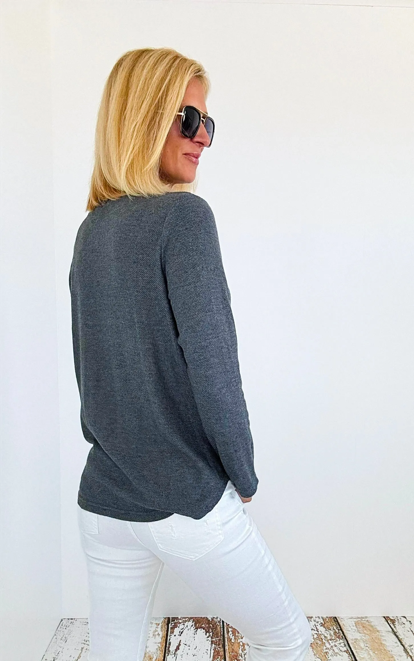 Contrast Lace Printed Italian Pullover