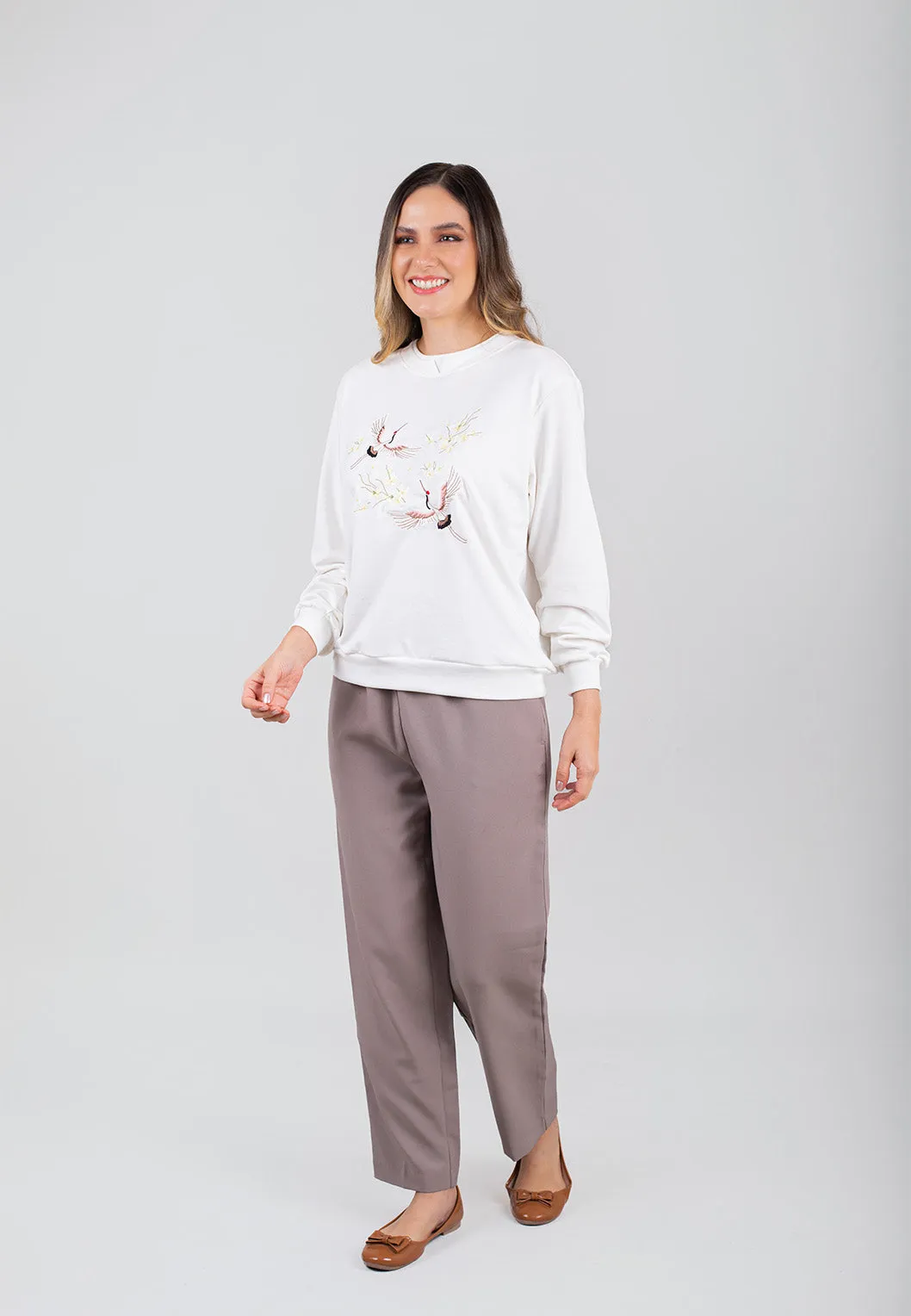 Cozy Embroidered Fleece Pullover