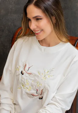 Cozy Embroidered Fleece Pullover