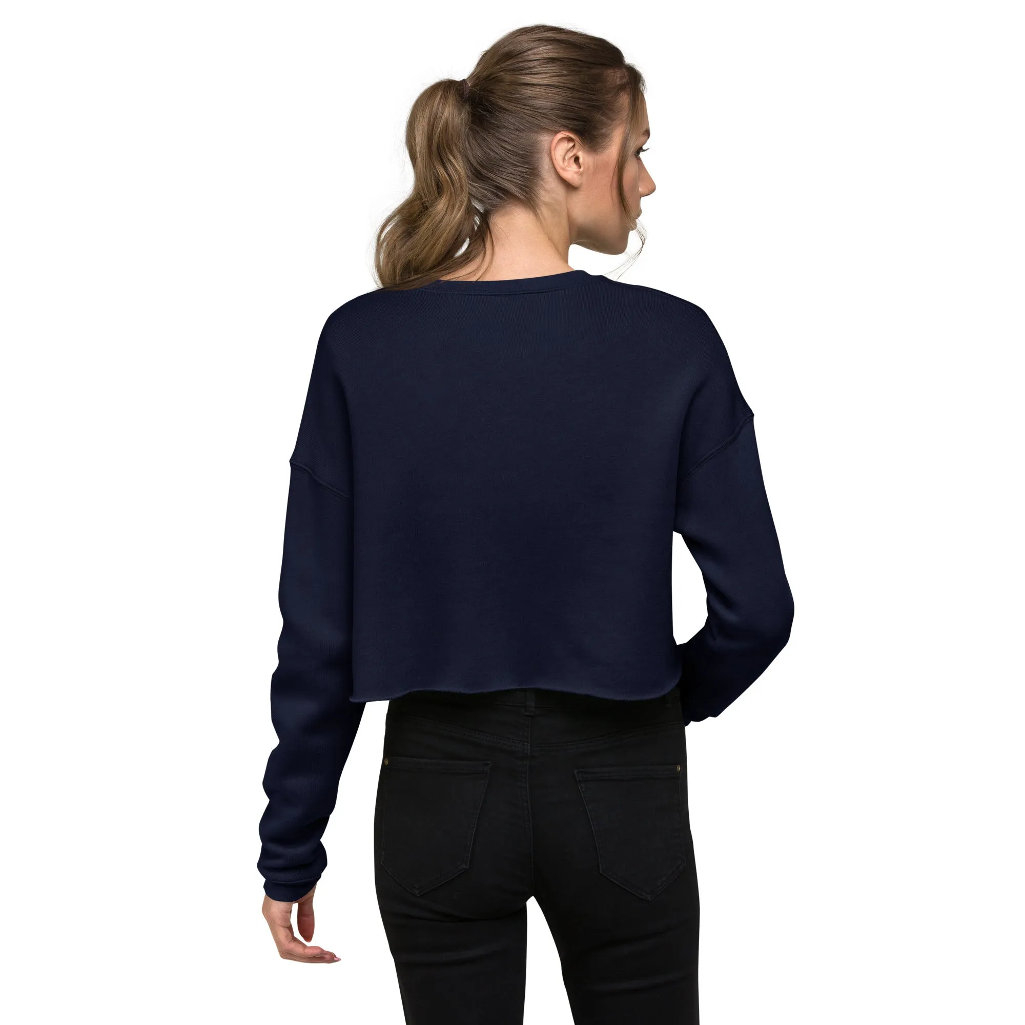 Crop Sweatshirt Womens (Cute Dog With Heart - Dog Love Heart 0027)