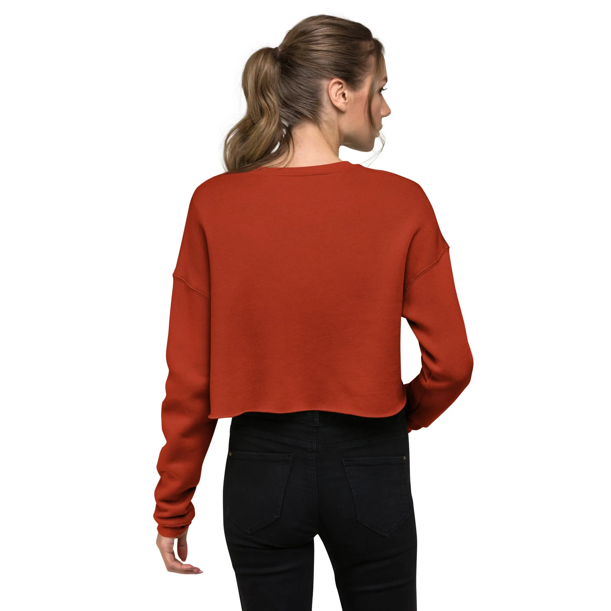 Crop Sweatshirt Womens (Cute Dog With Heart - Dog Love Heart 0027)