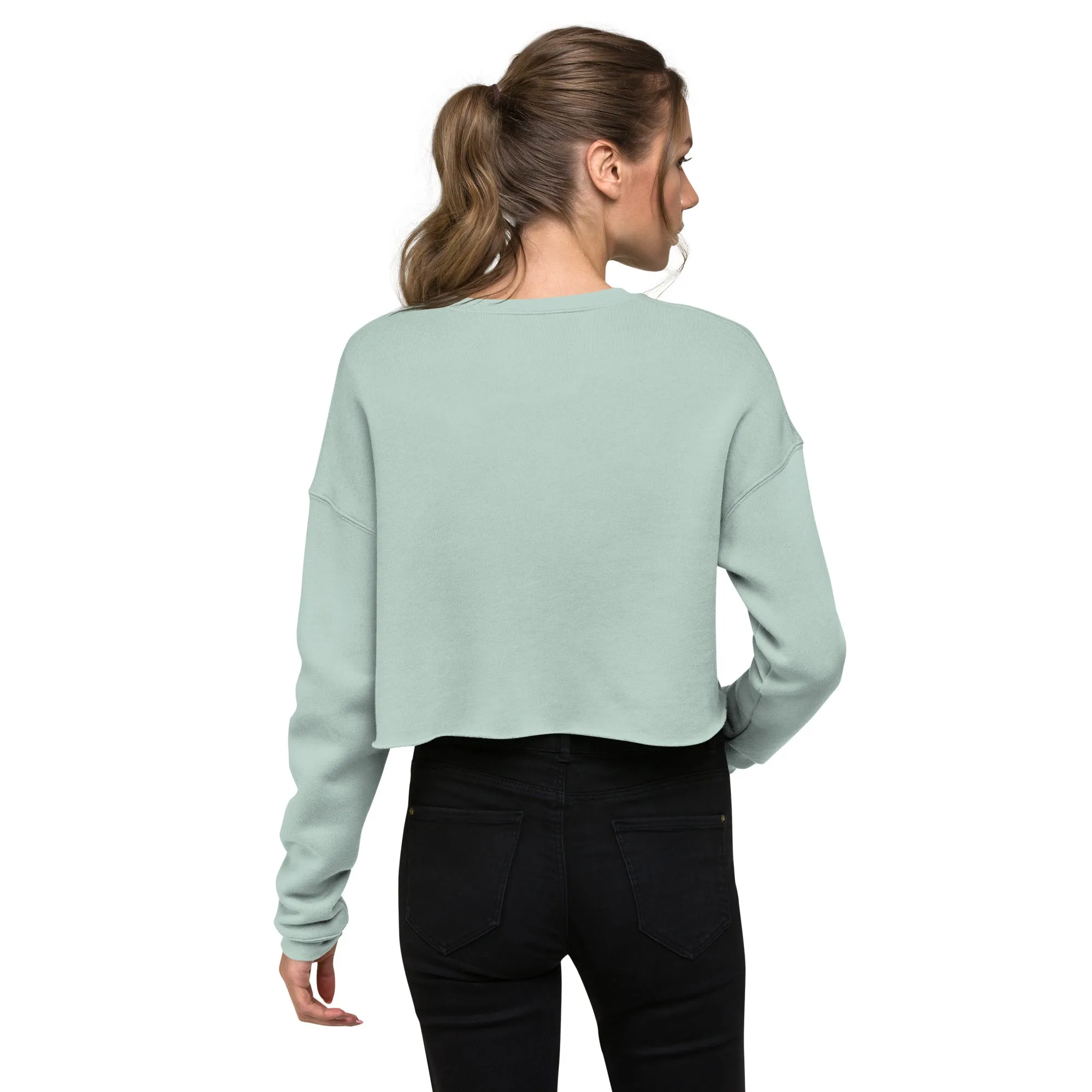 Crop Sweatshirt Womens (Cute Dog With Heart - Dog Love Heart 0027)