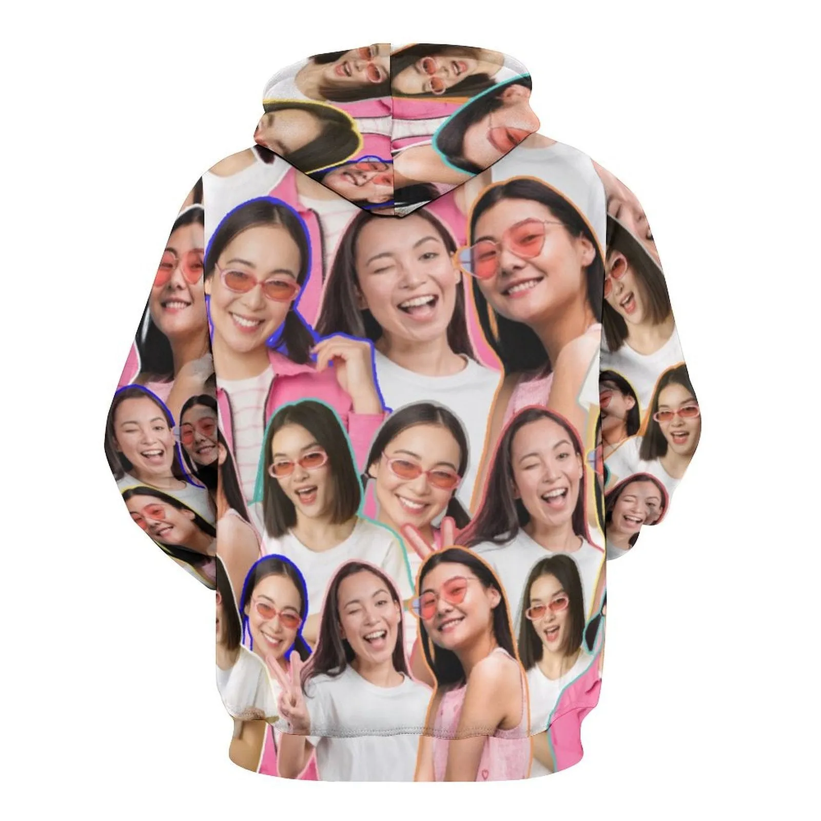 Custom Photo Outline Unisex Hoodie Personalized Photo Unisex Loose Pullover Hoodie