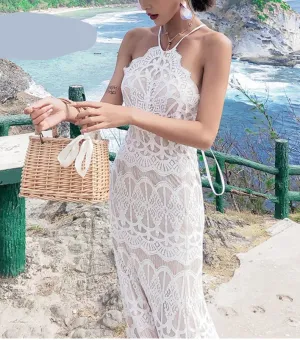 Elegant Backless Lace Sundress