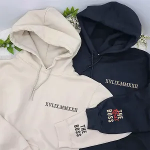 Embroidered The Boss & The Real Boss Matching Hoodie or Sweatshirt