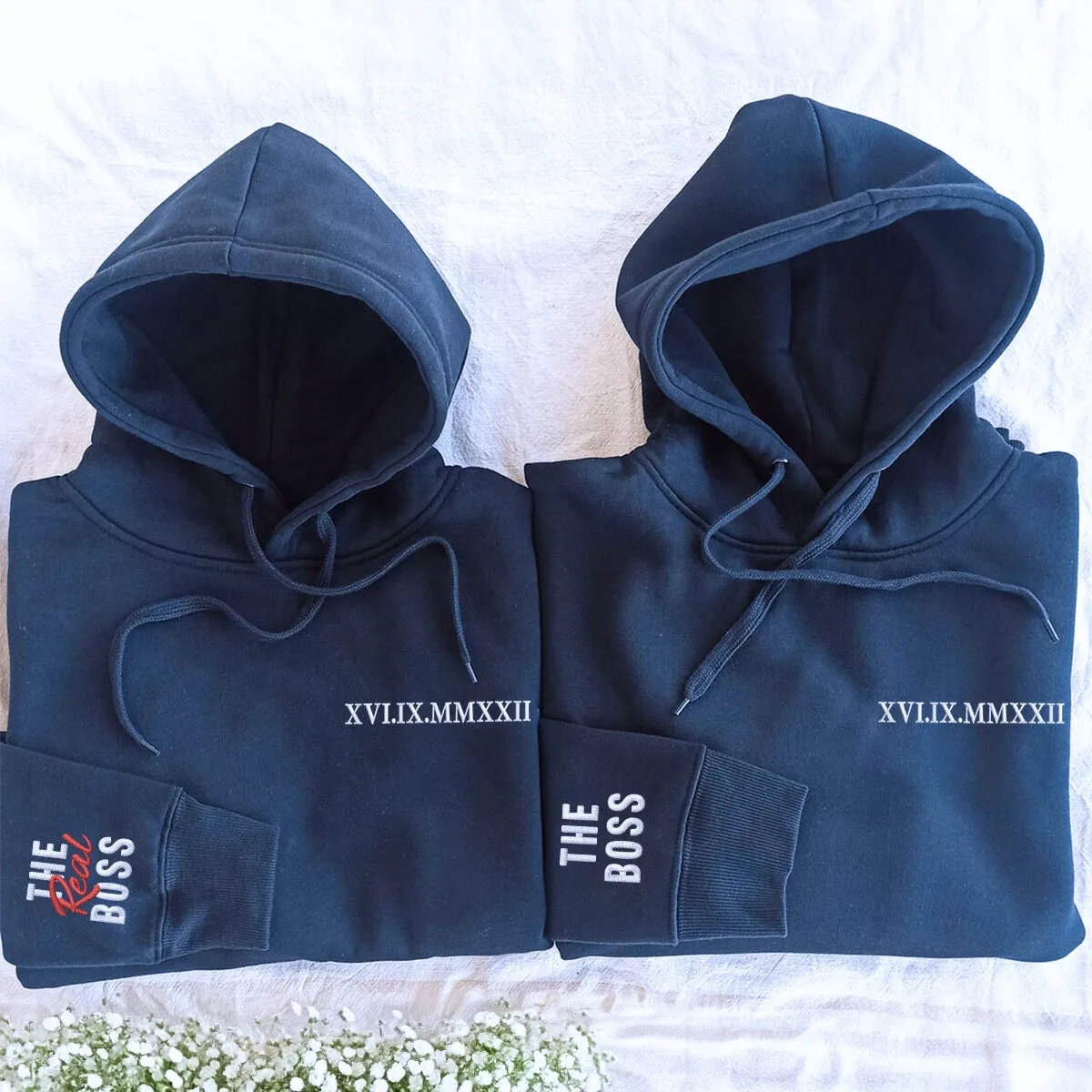 Embroidered The Boss & The Real Boss Matching Hoodie or Sweatshirt