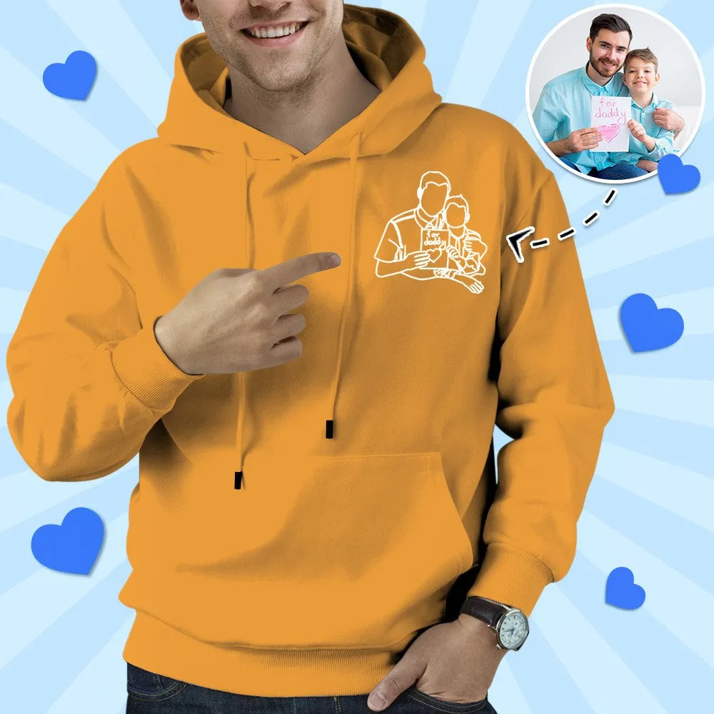 Father's Day Gifts Custom Photo Hoodie Outline Photo Sweatshirt Embroidered Gifts for Dad