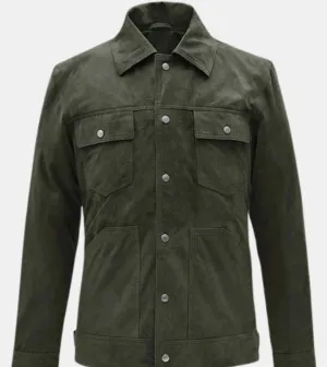 Fedele Men's Green Suede Leather Jacket