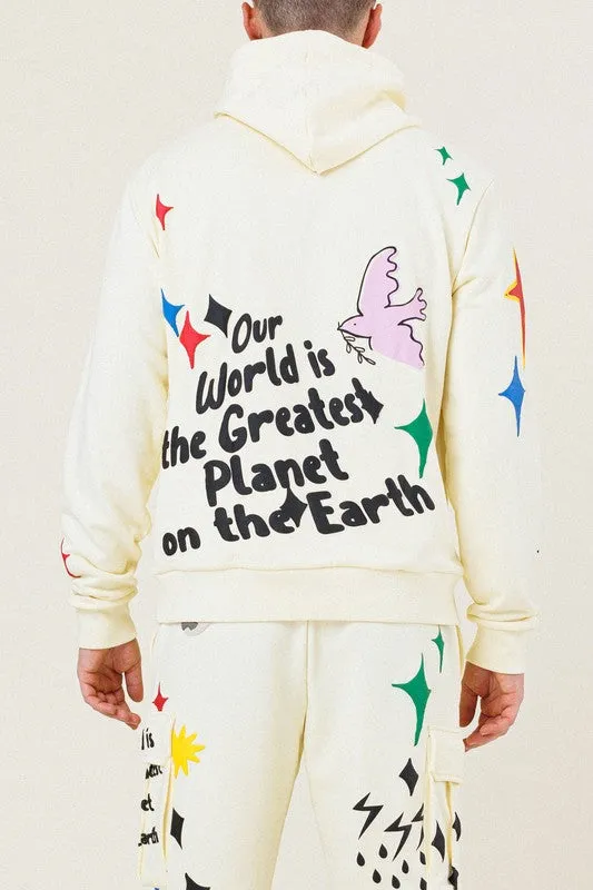 GRAPHIC FRENCH TERRY PULLOVER