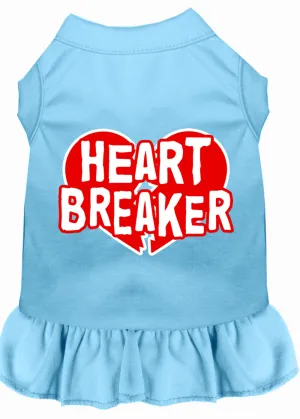 Heart Breaker Screen Print Dress Baby Blue Xl