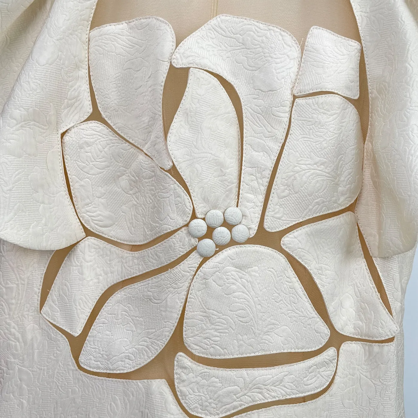 High-quality rose mesh stitching embossed elegant dress