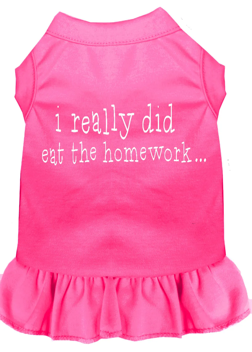 I Really Did Eat The Homework Screen Print Dress Bright Pink Xl