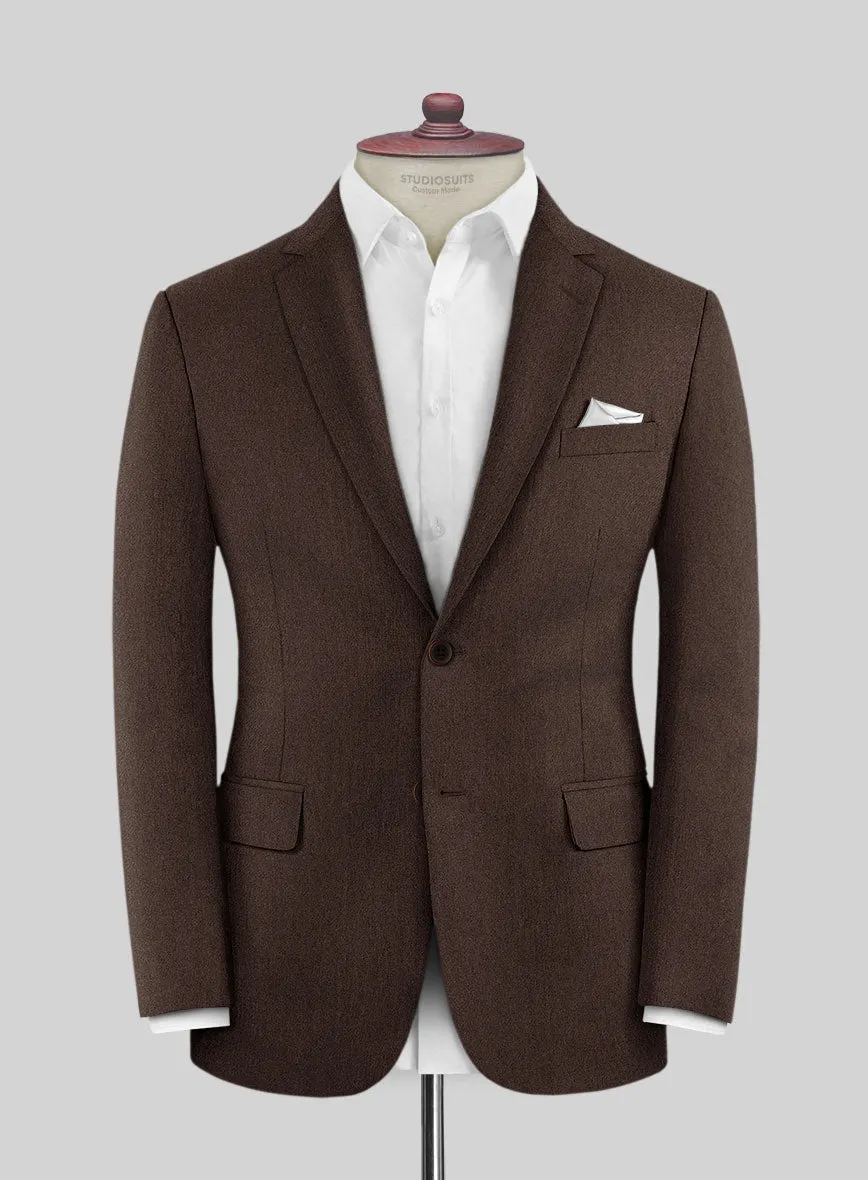 Italian Iucef Cocoa Brown Wool Jacket