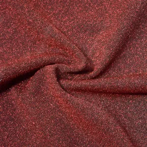 Jentel Warm Red Glittery Polyester Stretch SHOWROOM SAMPLE 34CM X 60CM