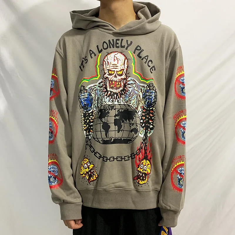 Kanye West Skull Hoodie Urban Streetwear