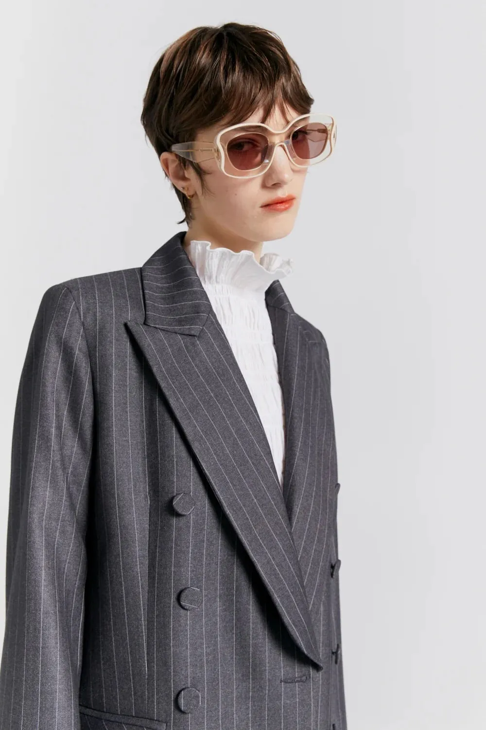 Karen Walker Kyoto Double Breasted Jacket // Charcoal