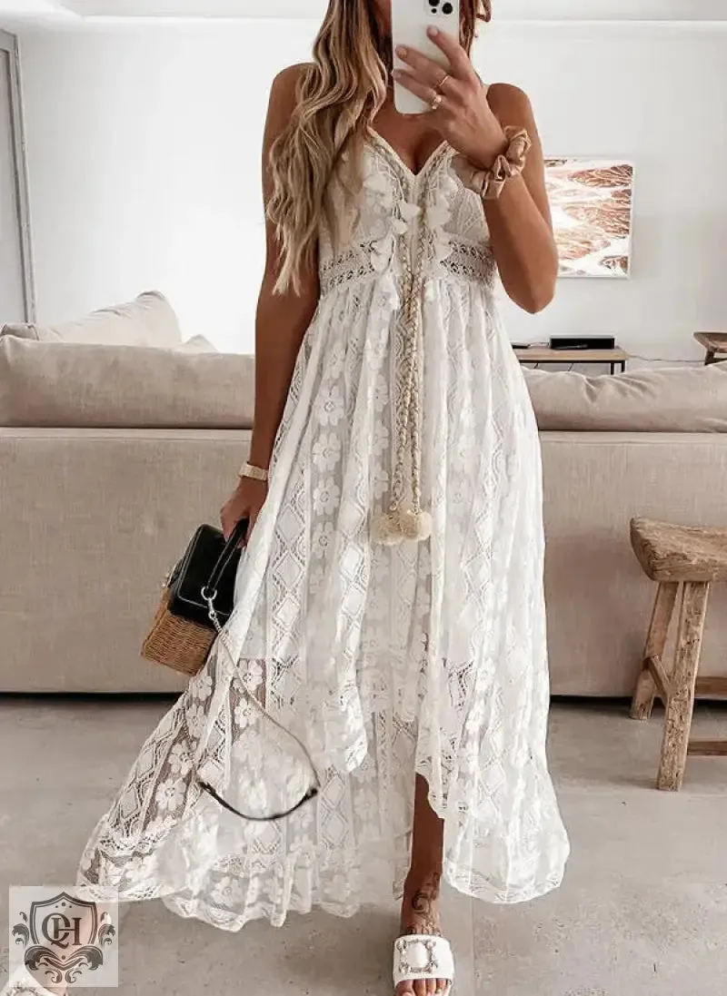 Lace Sling Swing Maxi Dress
