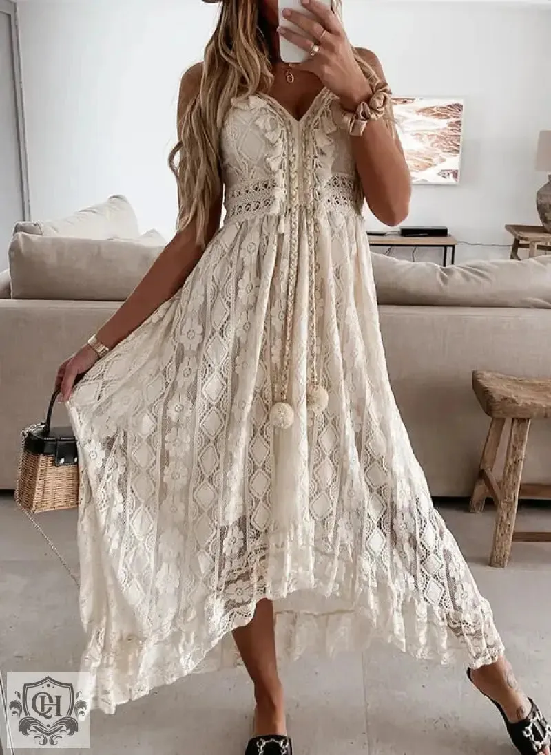 Lace Sling Swing Maxi Dress