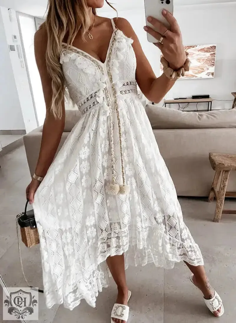 Lace Sling Swing Maxi Dress