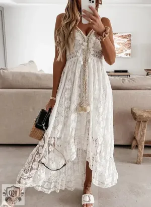 Lace Sling Swing Maxi Dress