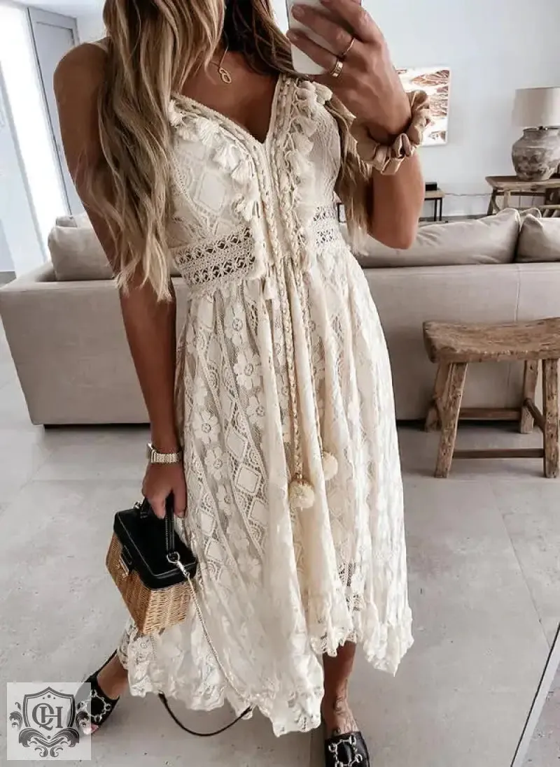 Lace Sling Swing Maxi Dress