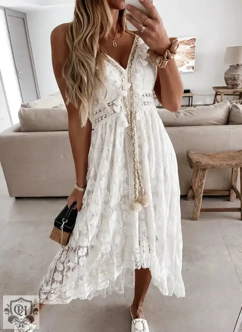 Lace Sling Swing Maxi Dress