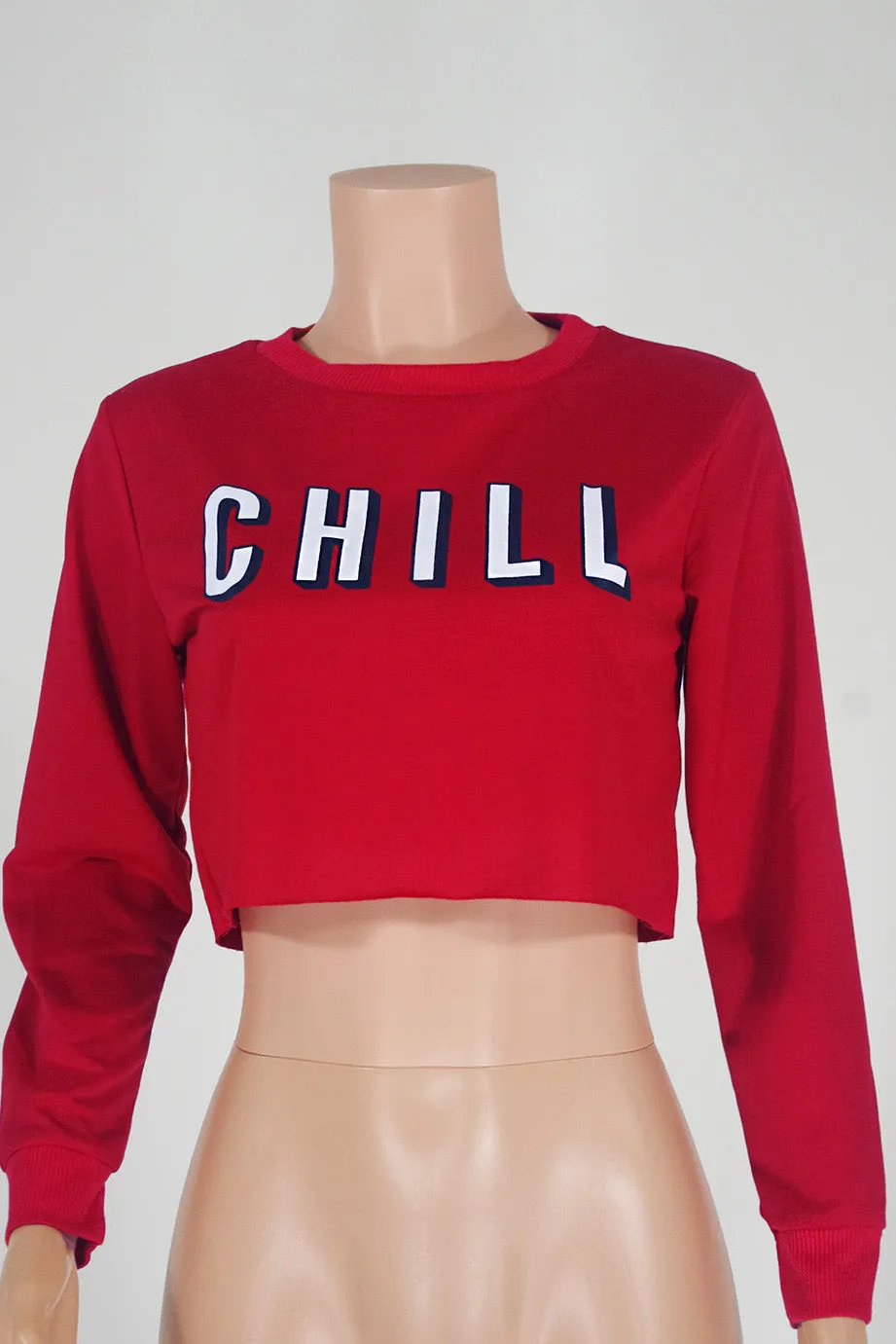 Letter Print Loose Long Sleeves Crop Top Short Hoodie
