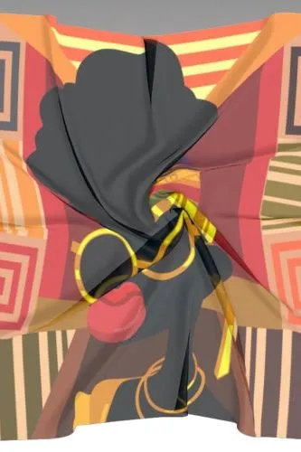 Lord Kpuri Portrait Silk Scarf
